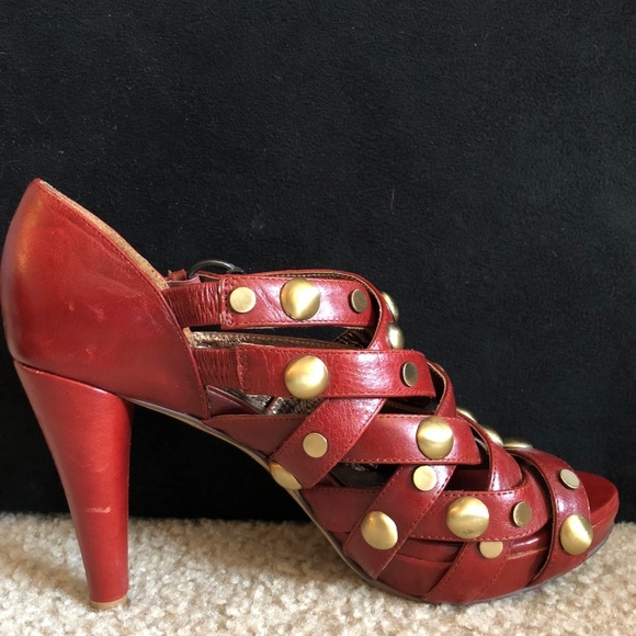 Jeffrey Campbell Ibiza Siz 8.5 Strappy Heels - Red - Picture 7 of 7